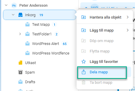 Dela mapp