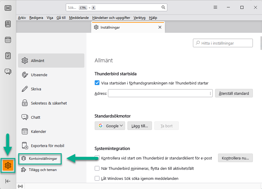 Lägg till e-postkonto i Thunderbird